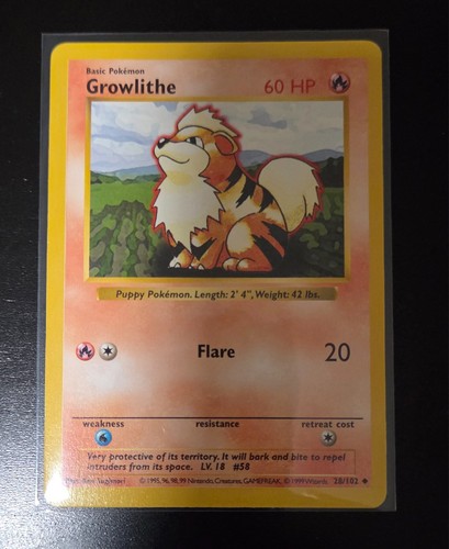 Growlithe 028/102 Base Set Shadowless