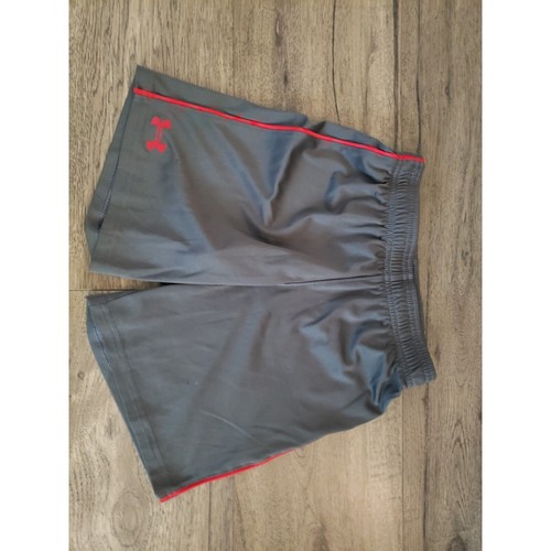 Boys Athletic Shorts Under Armour Grey Red Sporty Walking Kids Youth Size 7 - Picture 4 of 7