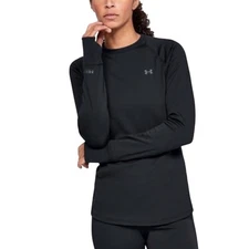 Under Armour Womens Black Long Sleeve Thumbhole Base Layer Top Size Small