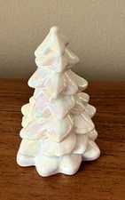 Mosser Glass MINI Christmas Tree -MILK GLASS CARNIVAL (WHITE) 2.75" tall Holiday