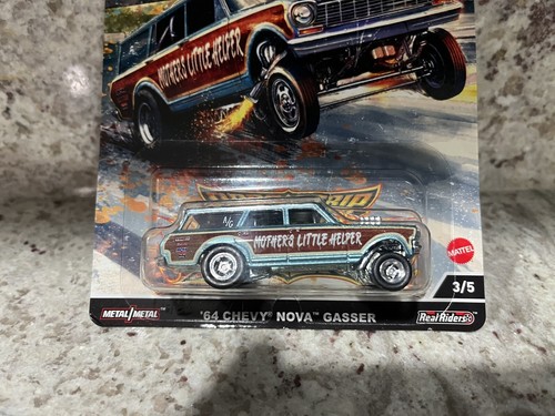 HOT WHEELS DRAG STRIP DEMONS '64 CHEVROLET NOVA GASSER Real Riders RR Drag Slick - Picture 2 of 4