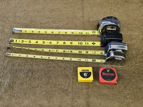 6 Tape Measure Starrett Stanley Blue Point US Tape Powerlock 25' 12' 8' Lot - Picture 8 of 11