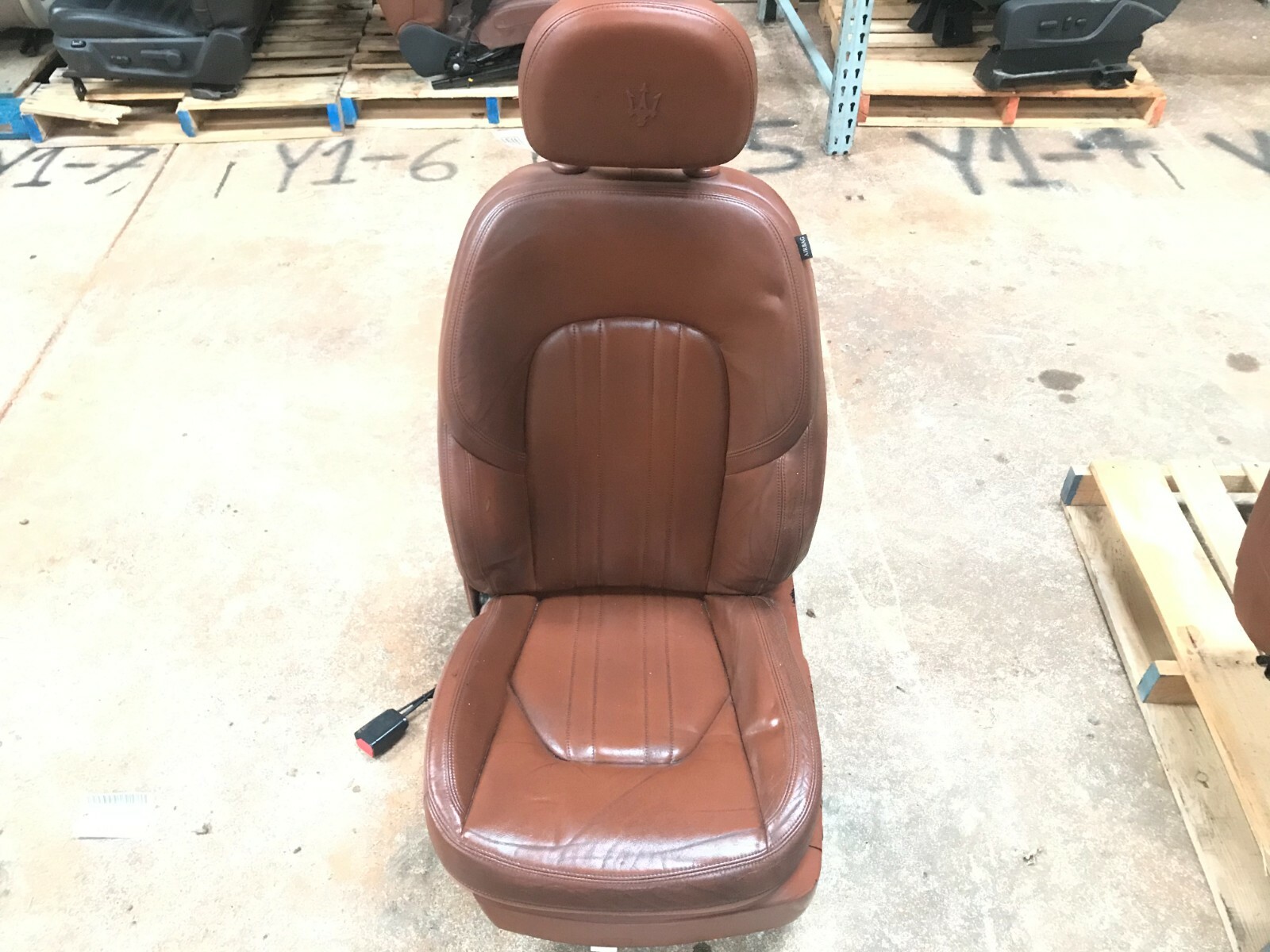 14-17 MASERATI GHIBLI SQ4 FRONT LEFT DRIVER LH BROWN LEATHER SEAT COMPLETE OEM