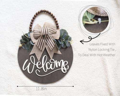 Welcome Sign for Front Door Wreath Decorations for All Seasons Front Porch Decor - Picture 3 of 8