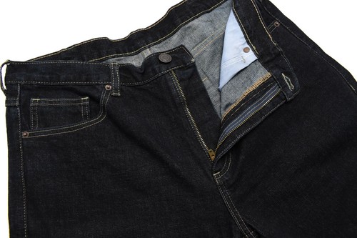 Pantalones de mezclilla FARAH para hombre W36/L32 desteñidos calce recto cremallera mosca oscuro - Imagen 4 de 7