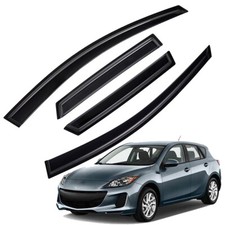 Fits 2010-2013 Mazda 3 Hatchback Tape-on Style Rain Guard Window Visor Deflector Fits 2010-2013 Mazda 3 Hatchback Tape-on Style Rain Guard Window Visor Deflector