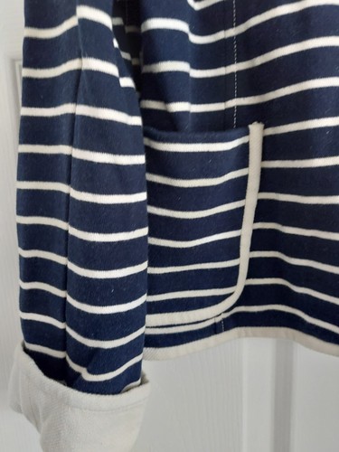 Mango Casuals Navy White Striped Blazer Size 10 - Picture 4 of 14