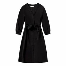 Women's Everlane Black The Cupro Blouson Dress sz 0