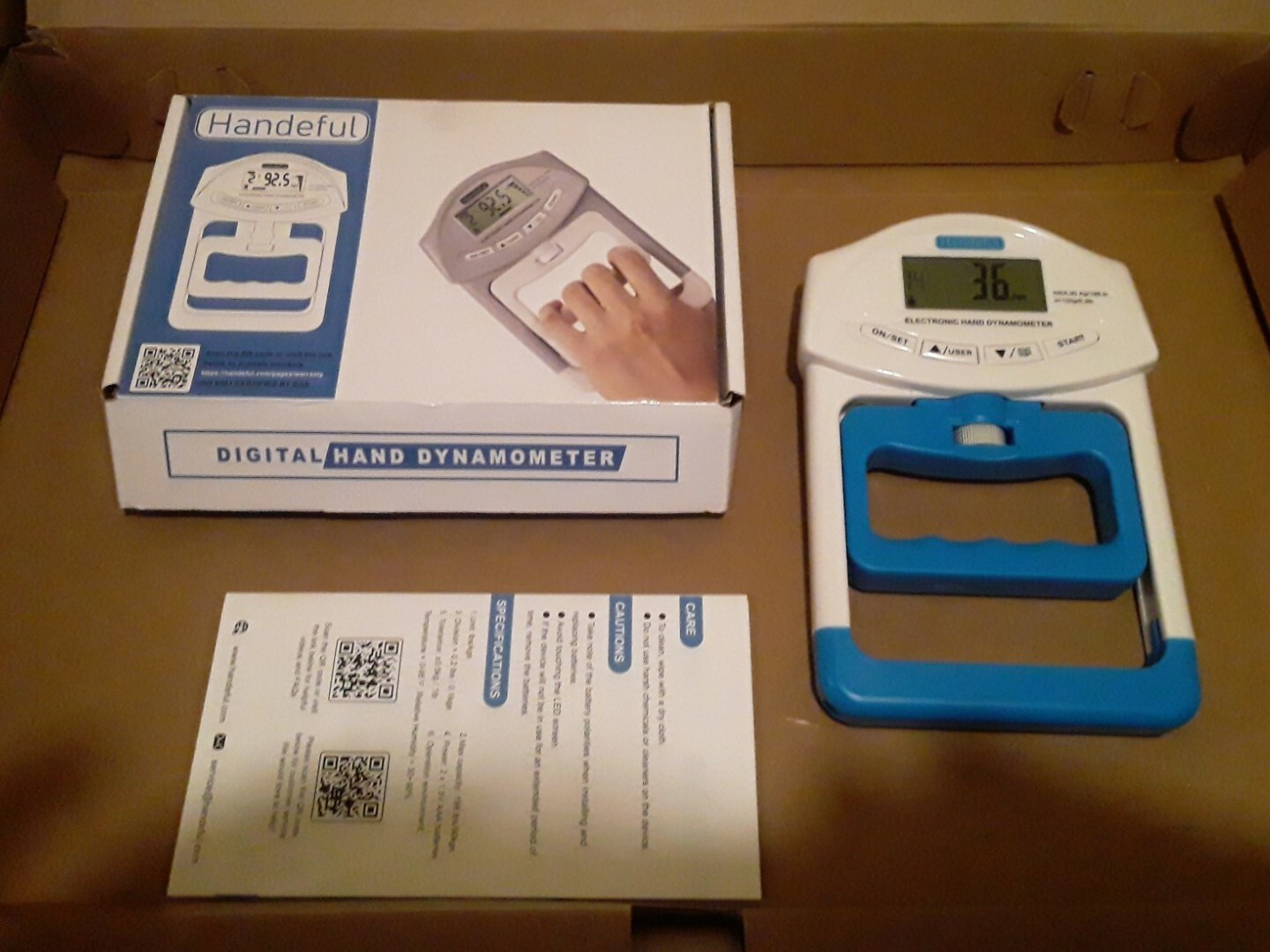 Handeful Digital Hand Dynamometer VG SHAPE LIGHTLY USED w/ box and ...