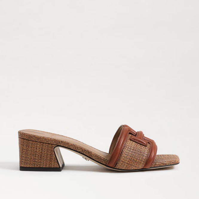 Sam Edelman Waylon Cognac Cuoio Weave Slide Sandal Women's US