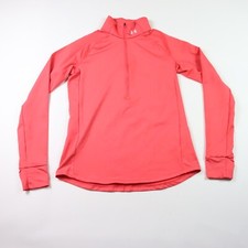 Under Armour Sweatshirt Womens Medium Coral Pink 1/2 Zip Thumb Holes Ladies