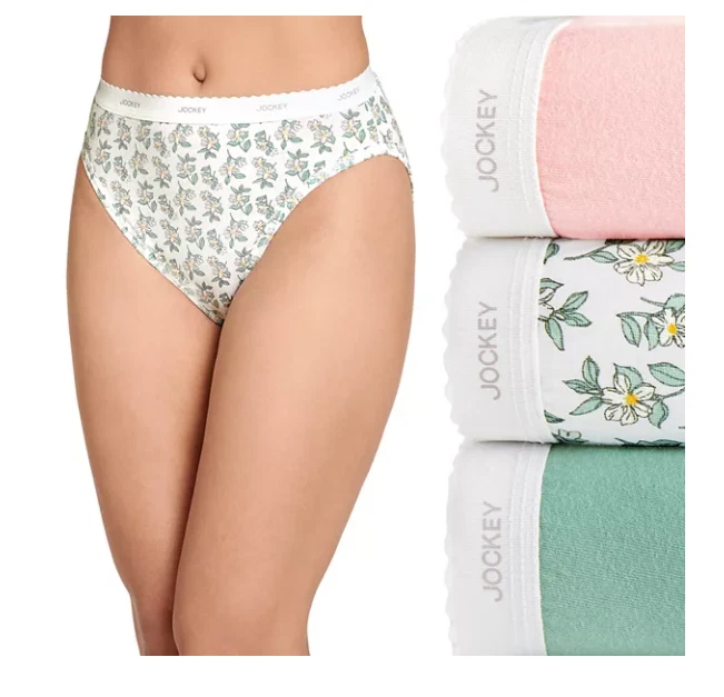 New Women's Jockey 3-Pack (Bright Blooms) Classics French Cut Cotton  Underwear