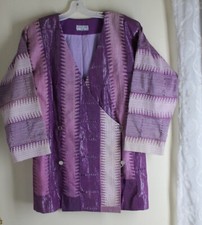 House Of Aferi Wow S M Purple Zig-zag Handwoven Art-to-wear Jacket Blazer Coat