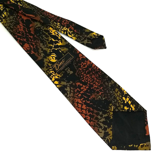 Cravatta vintage collezione Dino lusso motivo pelle di rettile stampa 58" x 3,5" - Foto 4 di 5