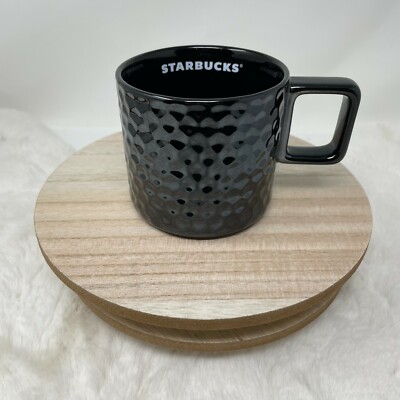 2019 STARBUCKS BLACK Shiny Coffee mug Textured Shimmer 12oz New Honeycomb  Cup | eBay
