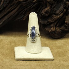 Sterling Silver and Oval Sodalite Ring Size 8
