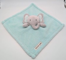 Aqua Blue Elephant Plush Lovey Security Blanket Soft 14" Chick Pea