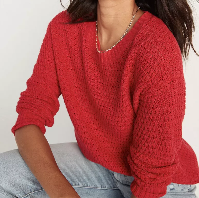 Womens red tunic sweater sale