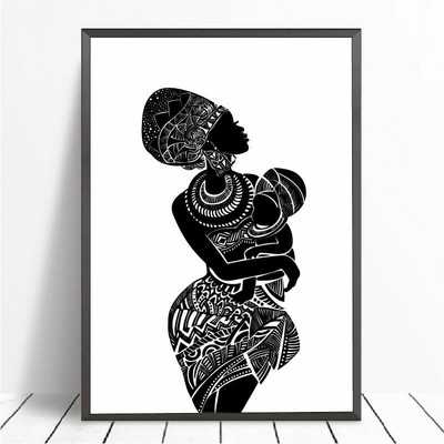 Beautiful African Woman Baby Bedroom Wall Art Canvas Painting Picture Home Decor Ebay