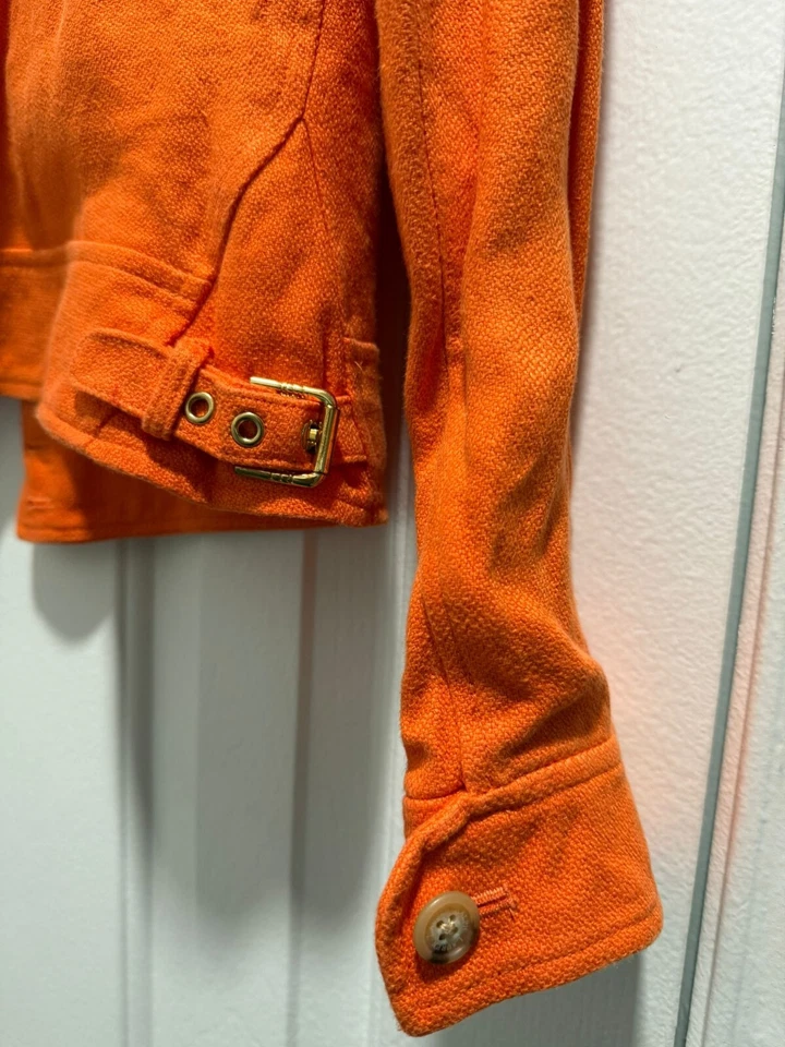 Chaqueta Bomber Ralph Lauren Lino/Cuero Naranja Talla 6 Foto 4 de 4