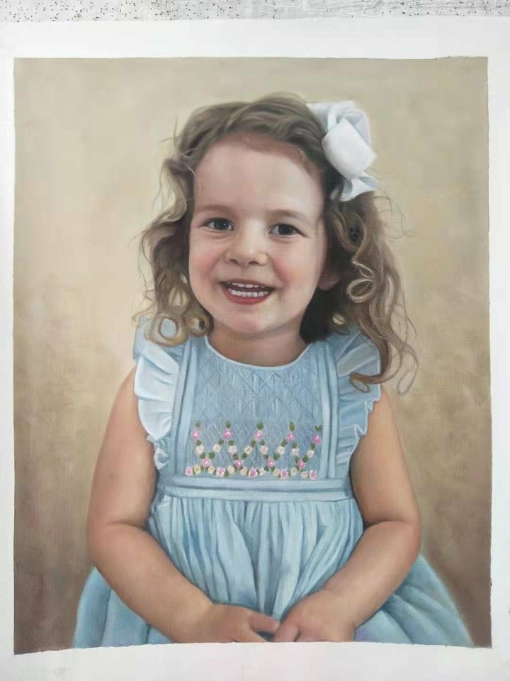 Custom Portrait painting from photo,hand painted custom oil painting on