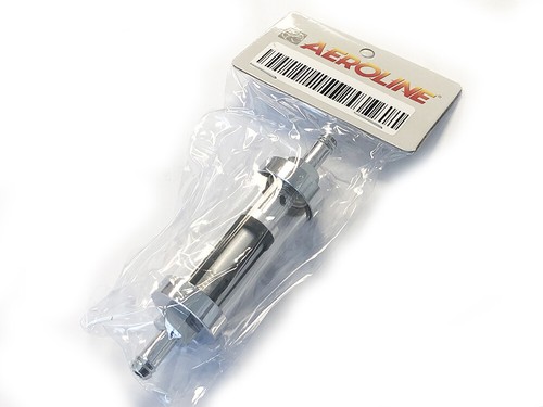 Motorcycle Chrome Glass Inline Fuel Filter 6mm WASHABLE - Picture 4 of 5