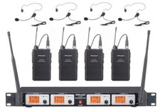 GTD Audio 4 Ch UHF Lavalier lapel headset Wireless Microphone System Mic 504L