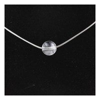 Edelsteine Und Mineralien. Halskette 1 Perle Quarz 8 Mm Kette Aus Edelstahl.