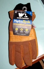 Wells Lamont Men's HydraHyde Water Resistant Cowhide Work Gloves Large Tan New