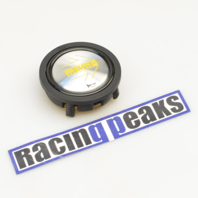 MOMO shiny silver yellow logo steering wheel horn button racing tuning 55mm