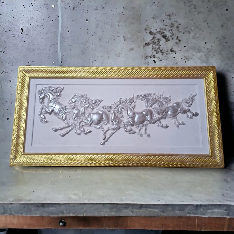 Pintura, panel caballos, caballos, rebaño Foto 3 de 3