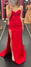 prom dress size 0, color: red, brand: Sherry Hill, strapless 