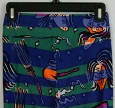 New LuLaRoe One Size Leggings Black With Multi-Colored Witches Design