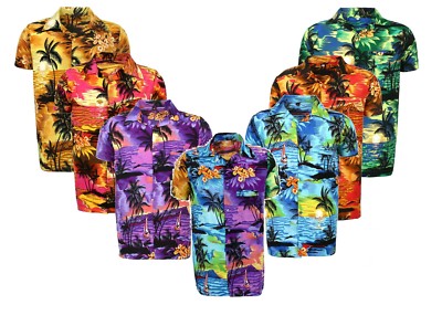 HERREN HAWAII HEMD HIRSCH STRAND HAWAII ALOHA PARTY SOMMER URLAUB AUSGEFALLEN S -XXL N1
