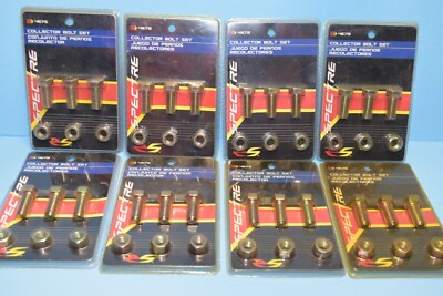 Lot of 8 sets GOLD Header Collector Bolts 3/8 X 1'' Swap meet Special-Chevy Ford.