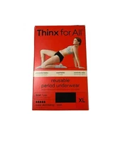 Thinx for All Women's Super Absorbency Cotton Brief Period Underwear, XL- Black