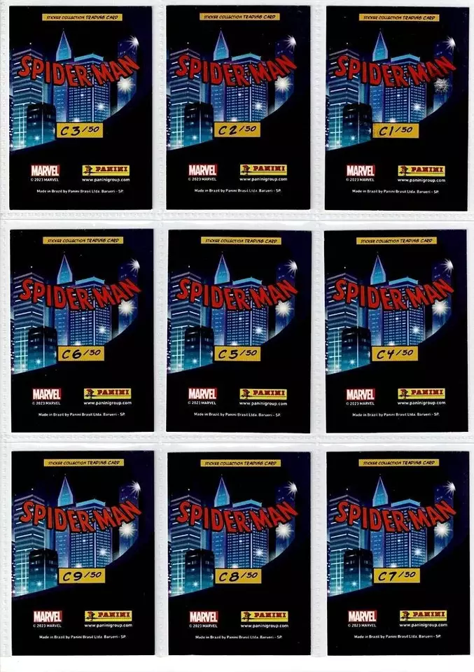 2023 SPIDER-MAN: Into the Spider-Verse PANINI Card Full Set 50/50 Peter Parker - Image 2 of 4