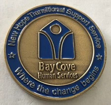Bay Cove Human Service New Hope Transitional Support Service Graduate Coin Medal