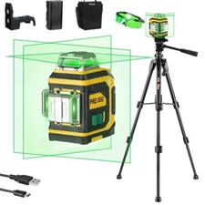 PREXISO Rechargeable 360° Self Leveling Green Laser Level w/Magnetic Base Tripod