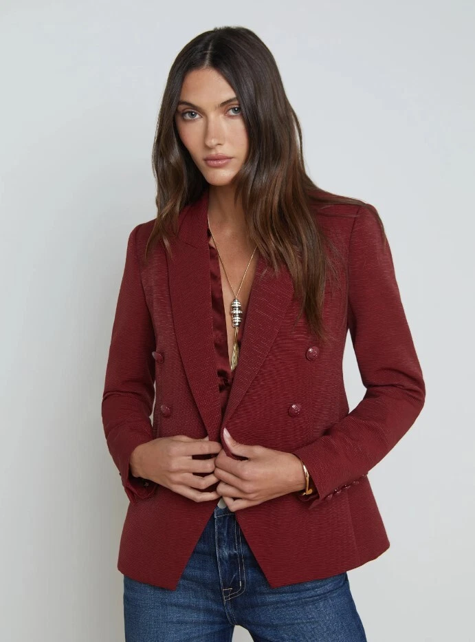 NEW AUTH L'AGENCE Kenzie Blazer Syrah - Image 2 of 4
