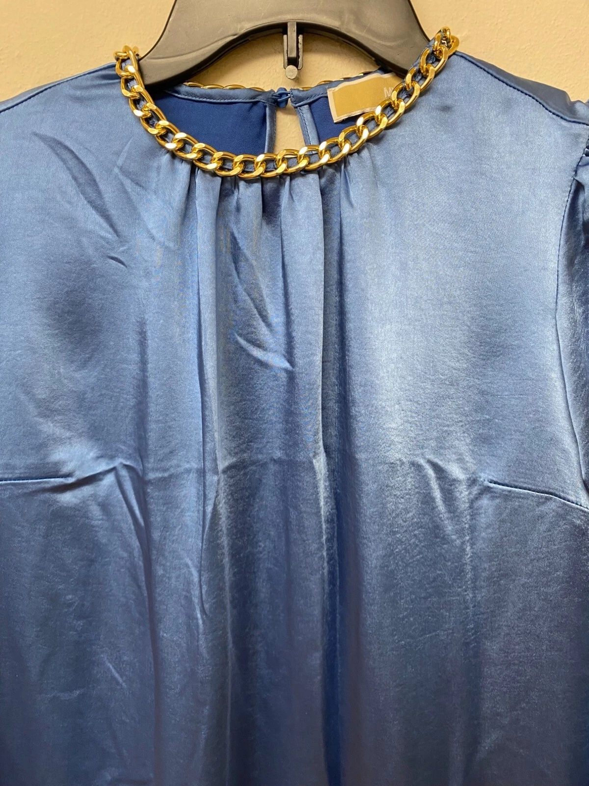 Abito donna Michael Kors catena mirtillo girocollo manica a campana taglia XXS nuovo con etichette