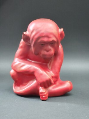 Vintage Erphila Pottery Red Monkey Figurine Germany