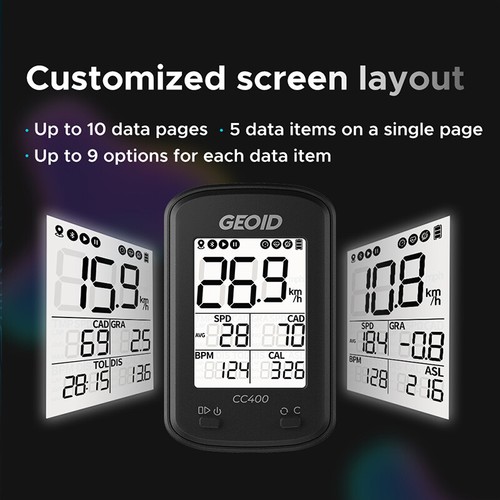 Geoid CC400 Road Bike GPS Computer MTB Smart Bluetooth Waterproof Speedometer - Picture 3 of 13