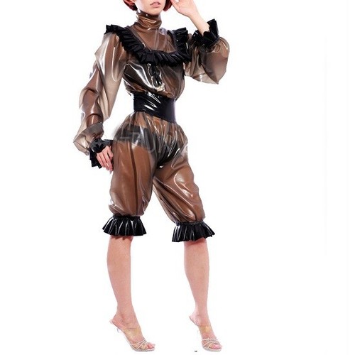 Body de goma de látex Catsuit mono traje completo mono sexy casual