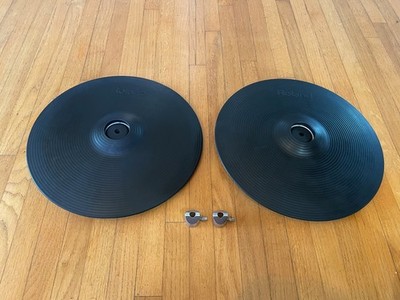 TWO PACK Roland CY-12C Dual-Trigger Cymbal Crash Cymbal Black cy12 c W/Anti Spin