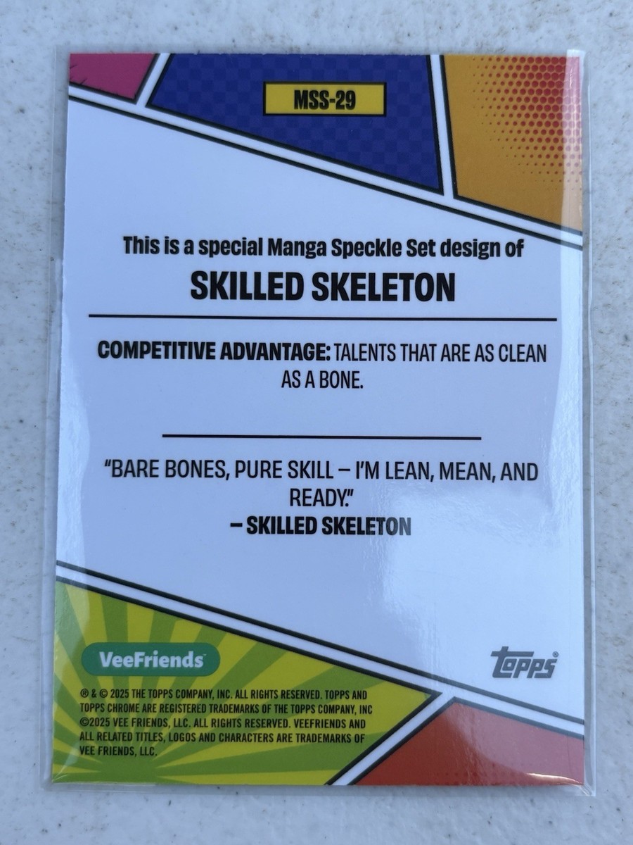 2025 Skilled Skeleton Topps Chrome Veefriends Manga Speckle
