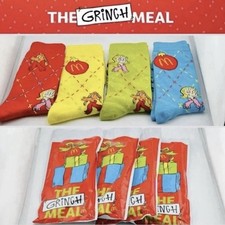 New McDonald's 2025 Grinch Socks Set Of 4 Sealed Bags - 1 Of Each Color