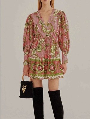 NWT Farm Rio Soft Pink Aura Floral Mini Dress size M