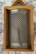 Vintage Wooden Box Cheese Grater Made In Italy