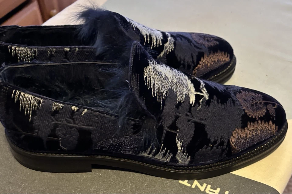 Мокасины Emporio Armani синие козьи волосы размер 11 - Изображение 3 из 4